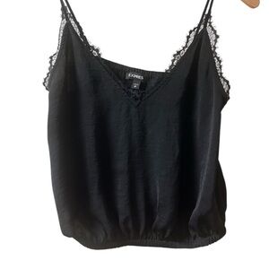 Express Black Lace-Trim V-Neck Camisole